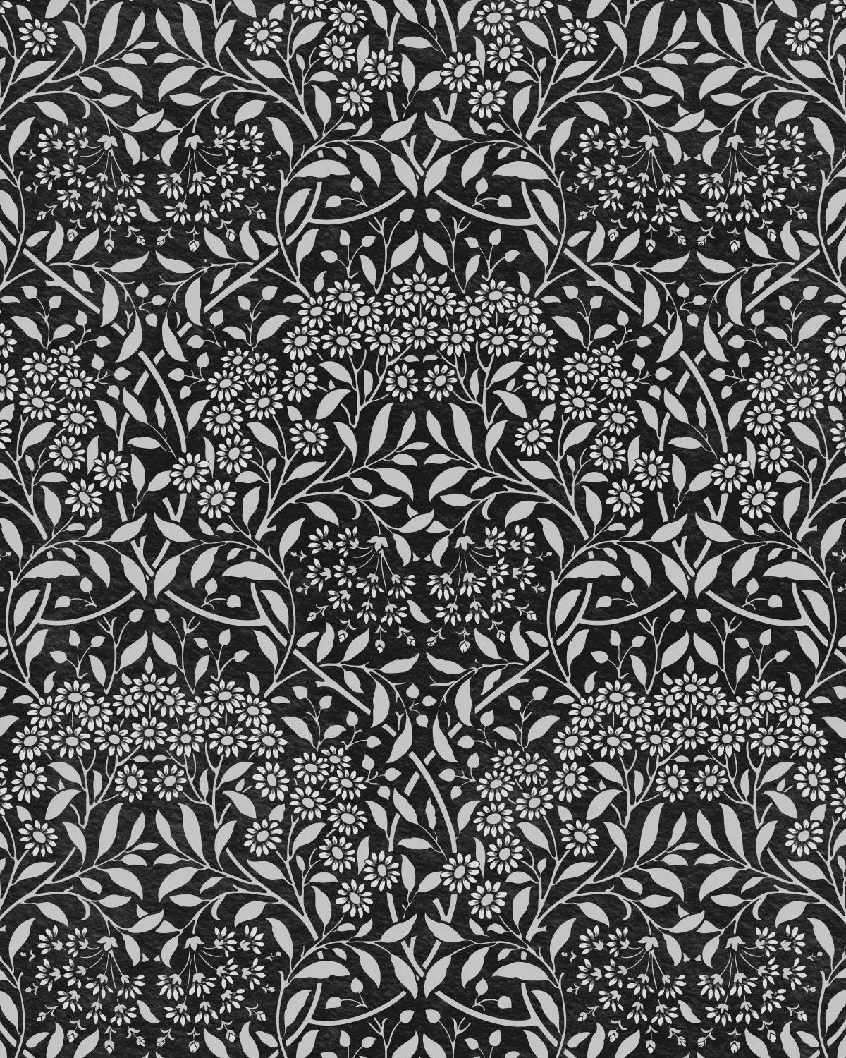Vintage Posie Black & White Wallpaper from Olive et Oriel where you can shop wallpaper and artworks online