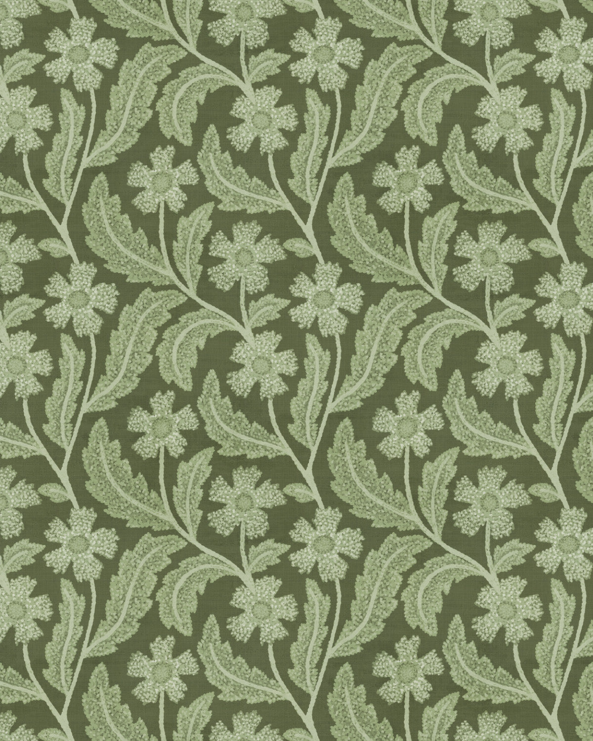 Country Blossom Dark Green Wallpaper