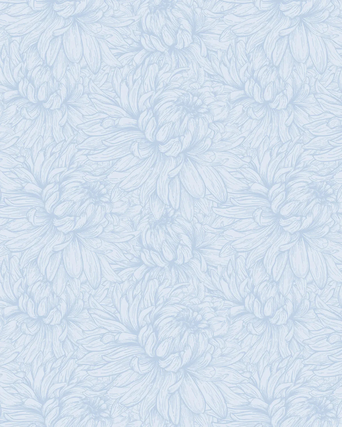 Chrysanthemum Flower Blue Wallpaper from Olive et Oriel where you can shop wallpaper and artworks online