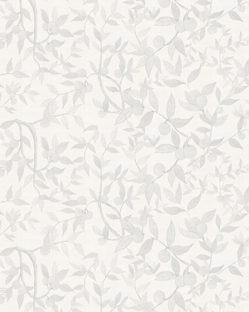 Citrus Tree Luxe in Soft Grey Wallpaper