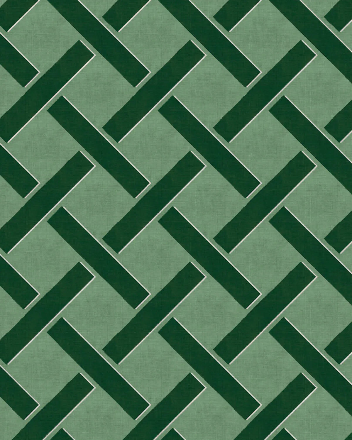 Criss Cross Lattice in Forest Green Wallpaper from Olive et Oriel where you can shop wallpaper and artworks online