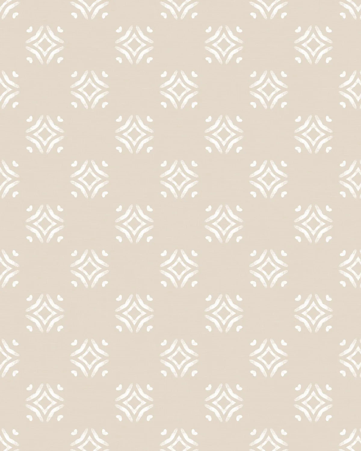 Diamond Motifs Beige Wallpaper from Olive et Oriel where you can shop wallpaper and artworks online