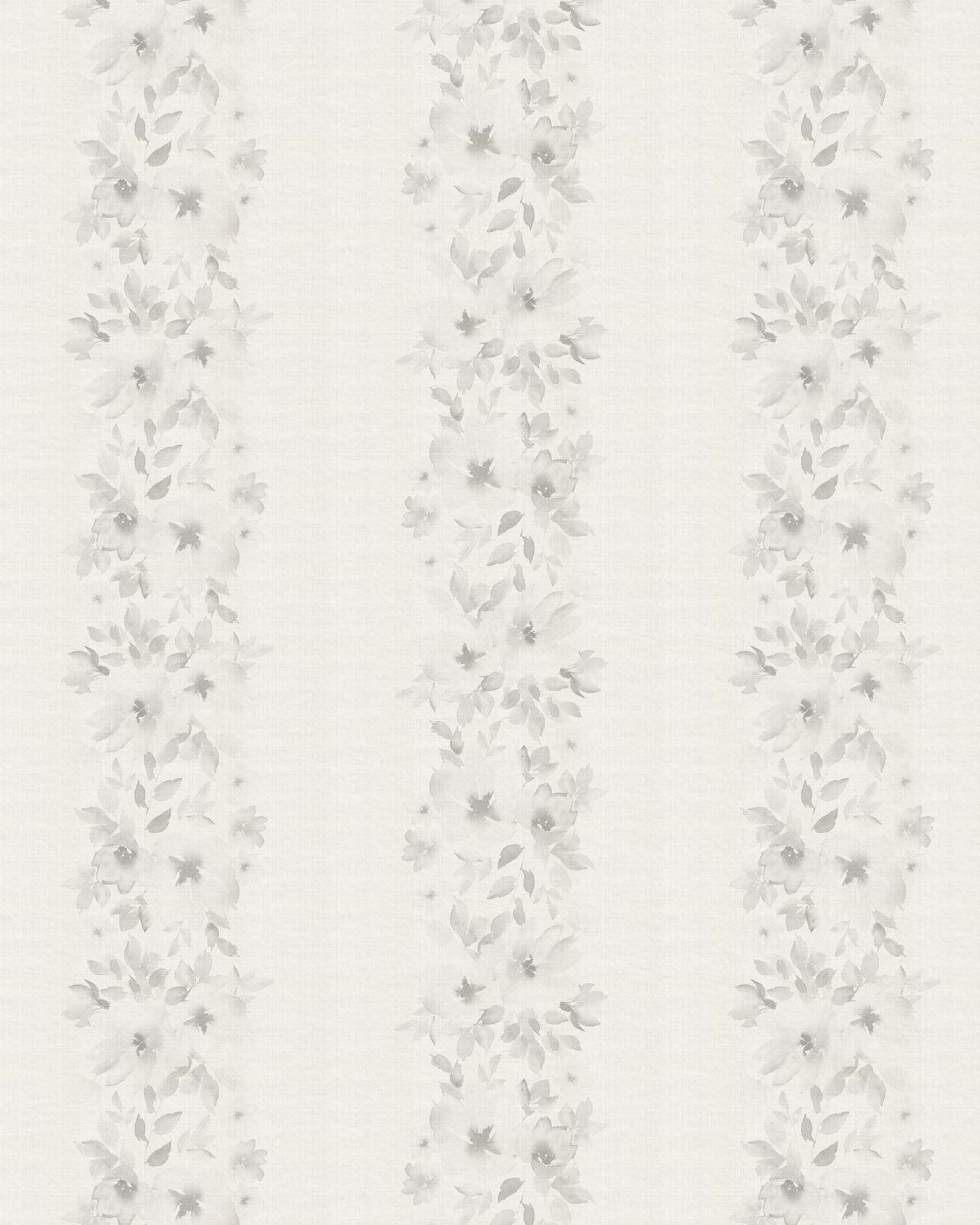 Flower Stripes in Soft Grey Wallpaper