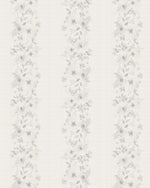 Flower Stripes in Soft Grey Wallpaper