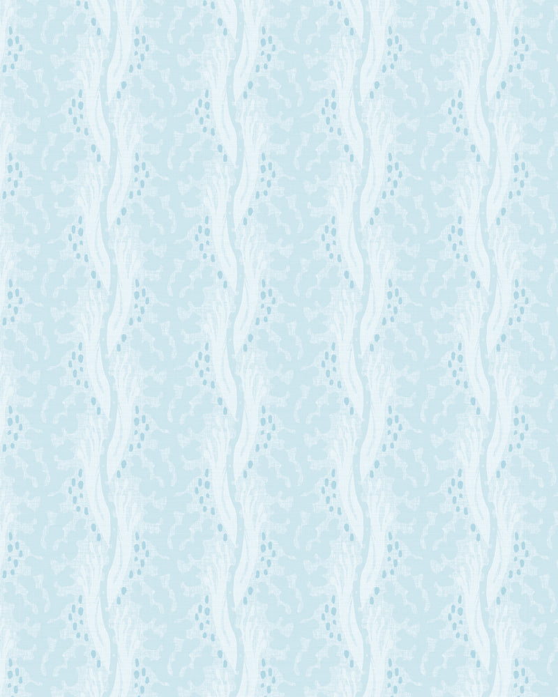 Past the Reef in Light Blue Wallpaper
