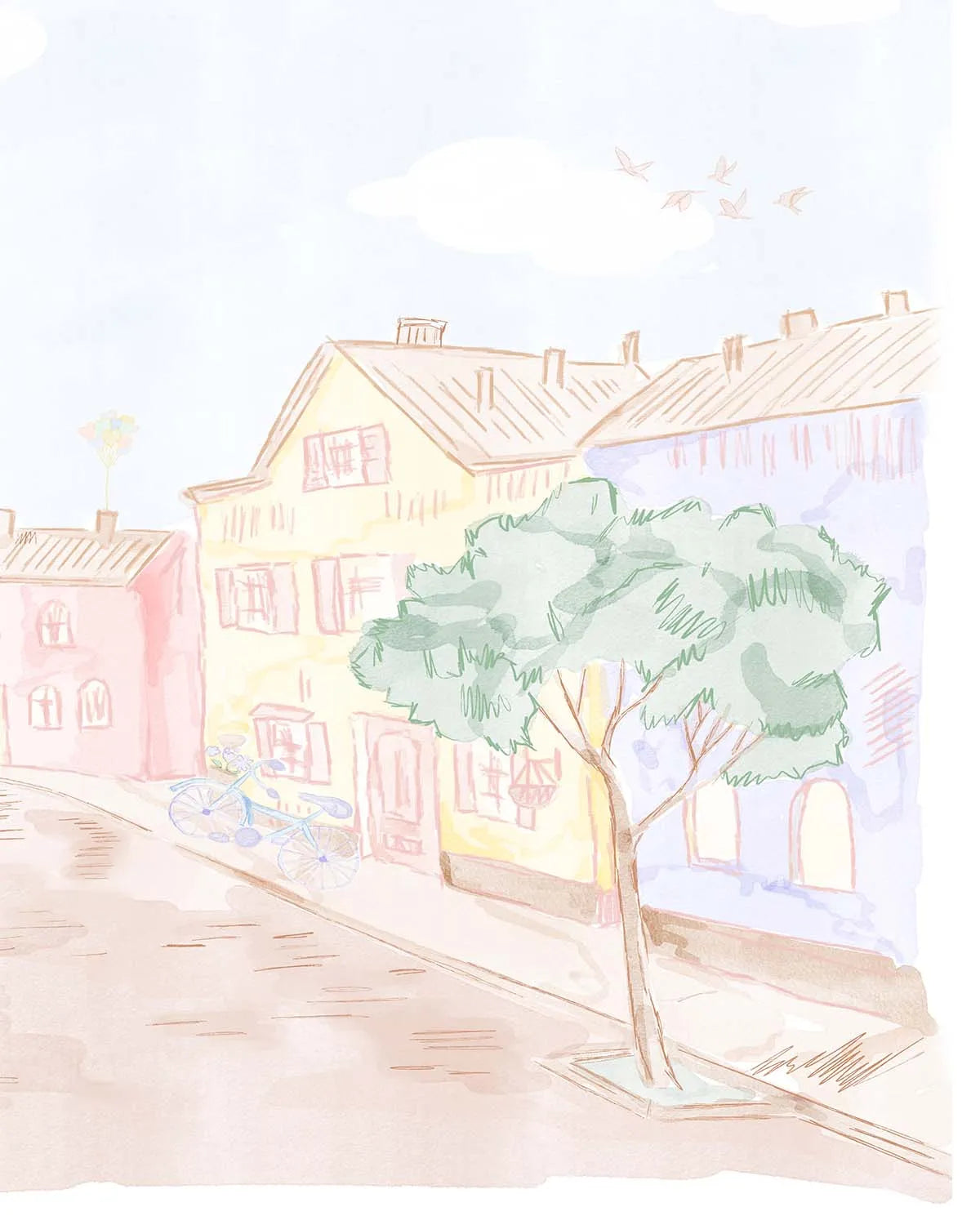 European Streets Wallpaper Mural from Olive et Oriel where you can shop wallpaper and artworks online