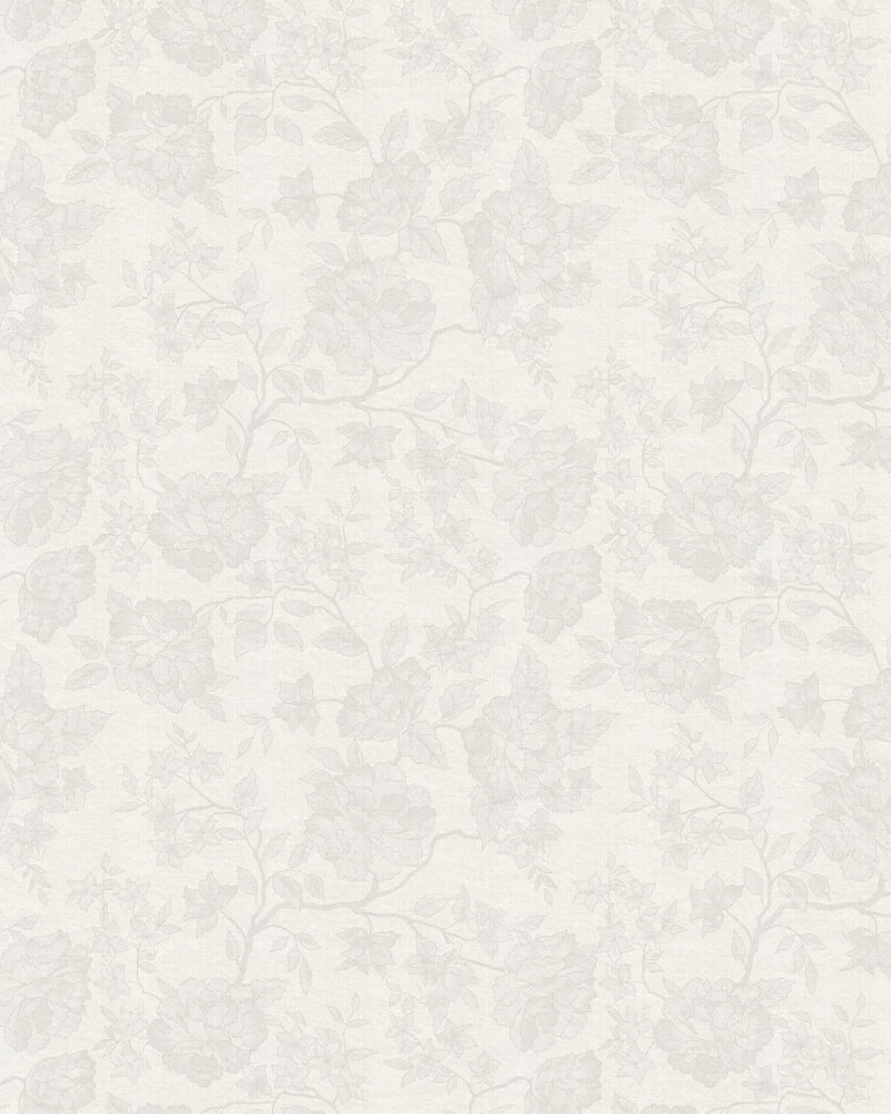 Country Rose Vines in Soft Grey Wallpaper from Olive et Oriel where you can shop wallpaper and artworks online