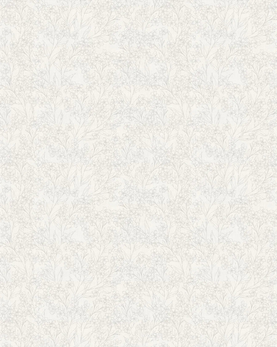 Heritage Flower Bed in Soft Grey Wallpaper from Olive et Oriel where you can shop wallpaper and artworks online