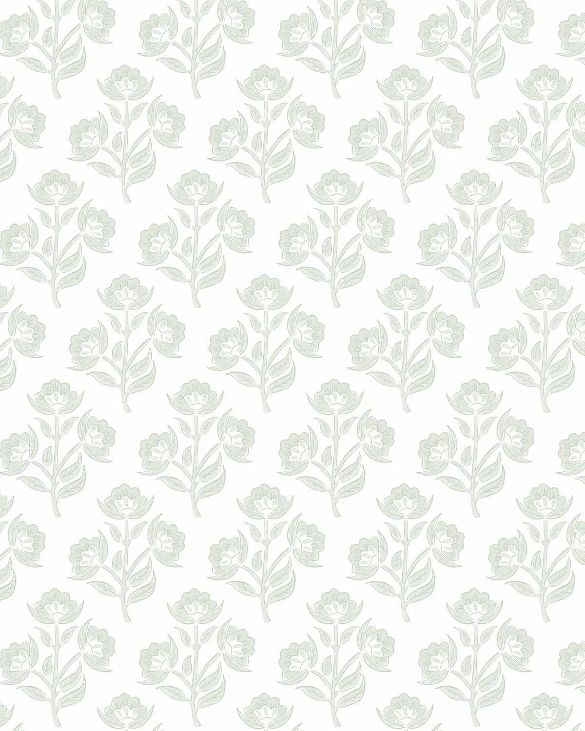 Eves Flower Sage Green Wallpaper from Olive et Oriel where you can shop wallpaper and artworks online