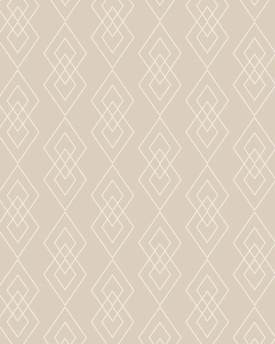 Diamond Geo Beige Wallpaper from Olive et Oriel where you can shop wallpaper and artworks online