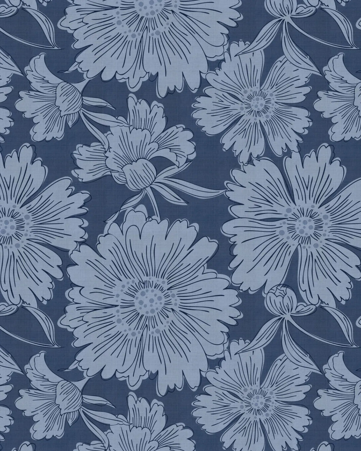 Luxe Country Floral Navy Wallpaper from Olive et Oriel where you can shop wallpaper and artworks online