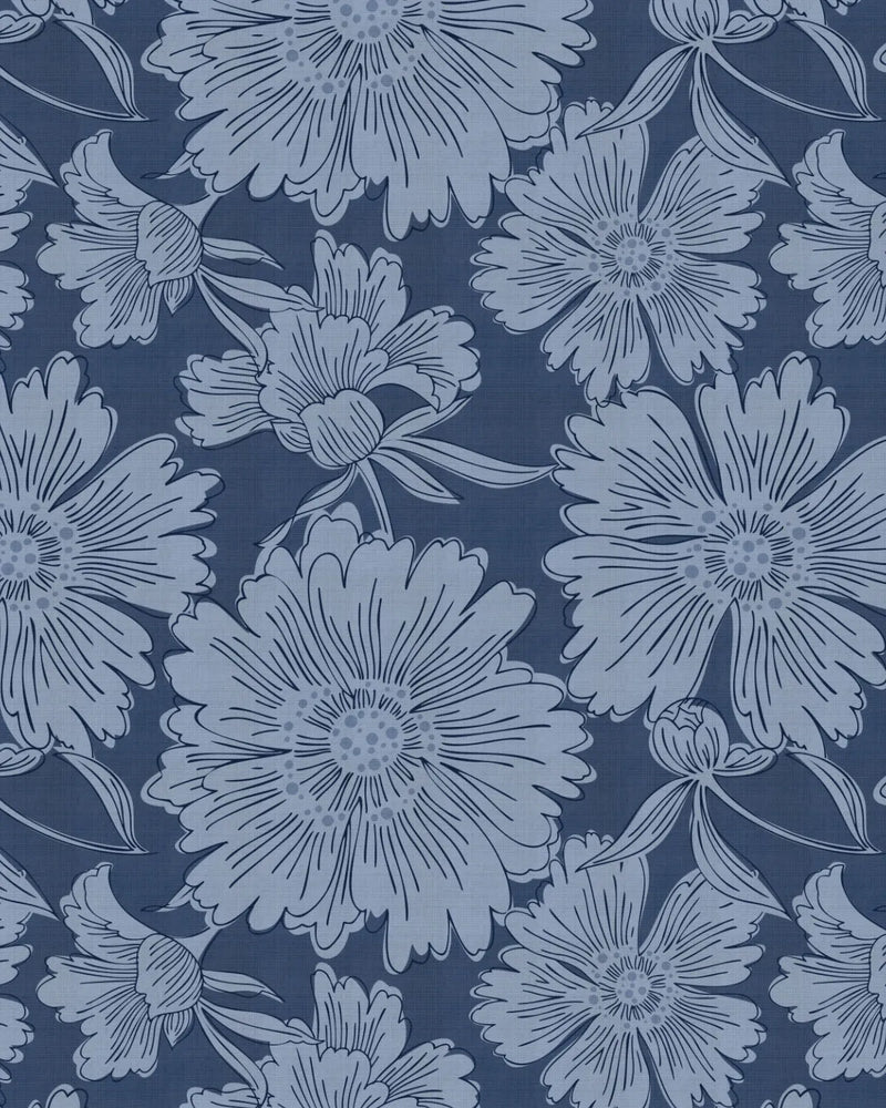 Luxe Country Floral Navy Wallpaper from Olive et Oriel where you can shop wallpaper and artworks online