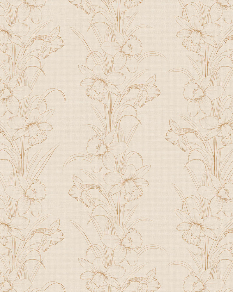 Daffodil Stripe Beige Wallpaper