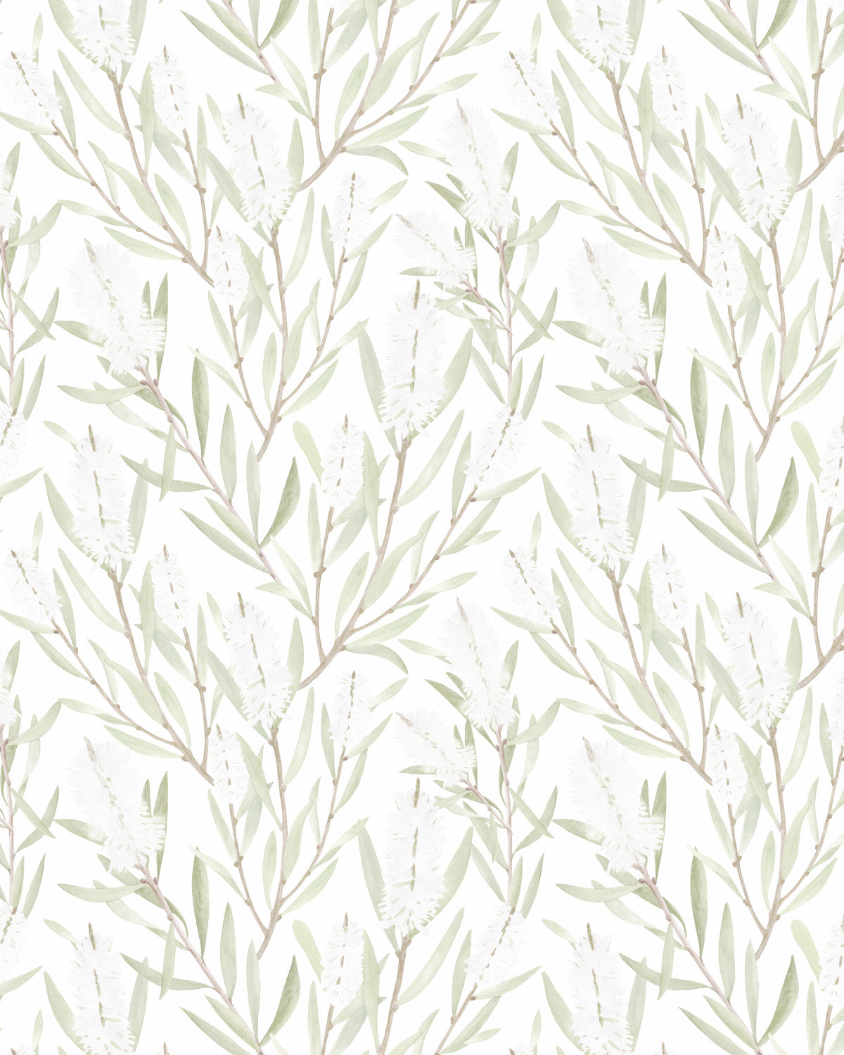 Bush Walk in Sage Green Wallpaper