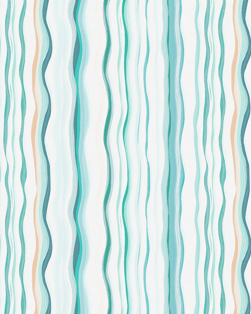 Wavey Ocean Stripe Wallpaper