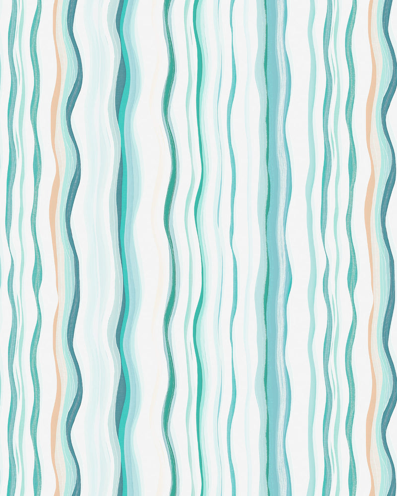 Wavey Ocean Stripe Wallpaper