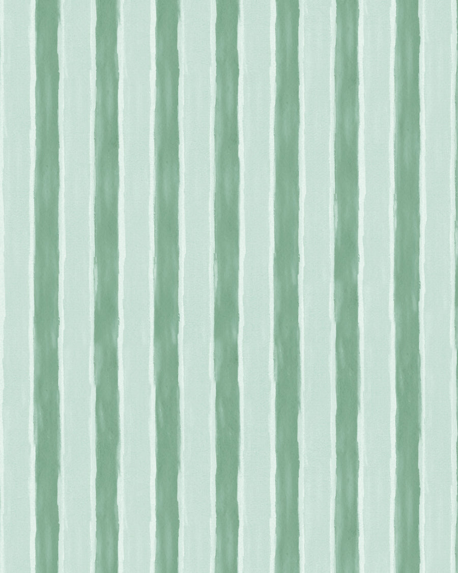 Bold Green Stripe Wallpaper from Olive et Oriel where you can shop wallpaper and artworks online