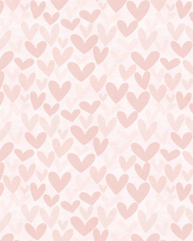 Love Heart in Soft Pink Wallpaper from Olive et Oriel where you can shop wallpaper and artworks online