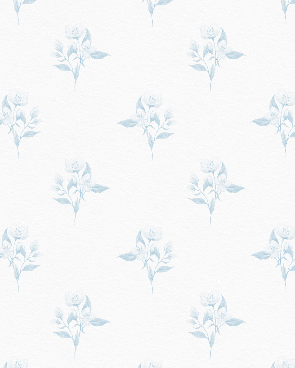 Homestead Flower Drop in Blue & White Wallpaper