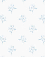 Homestead Flower Drop in Blue & White Wallpaper