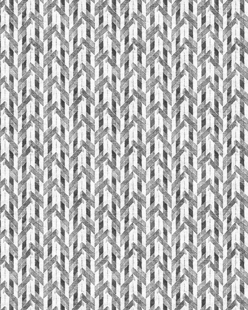 Herringbone Stitch Black & White Wallpaper