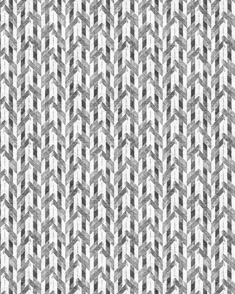 Herringbone Stitch Black & White Wallpaper
