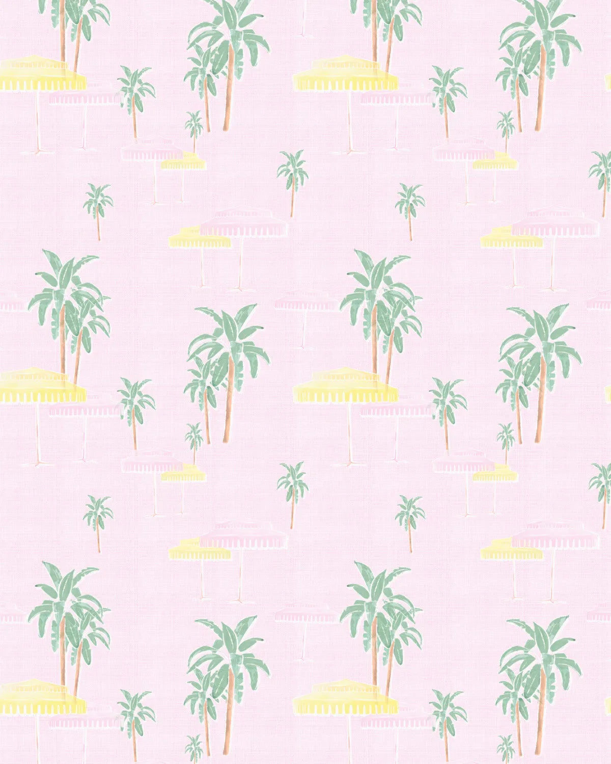 Pool Side Umbrellas Palm Springs Pink Wallpaper from Olive et Oriel where you can shop wallpaper and artworks online