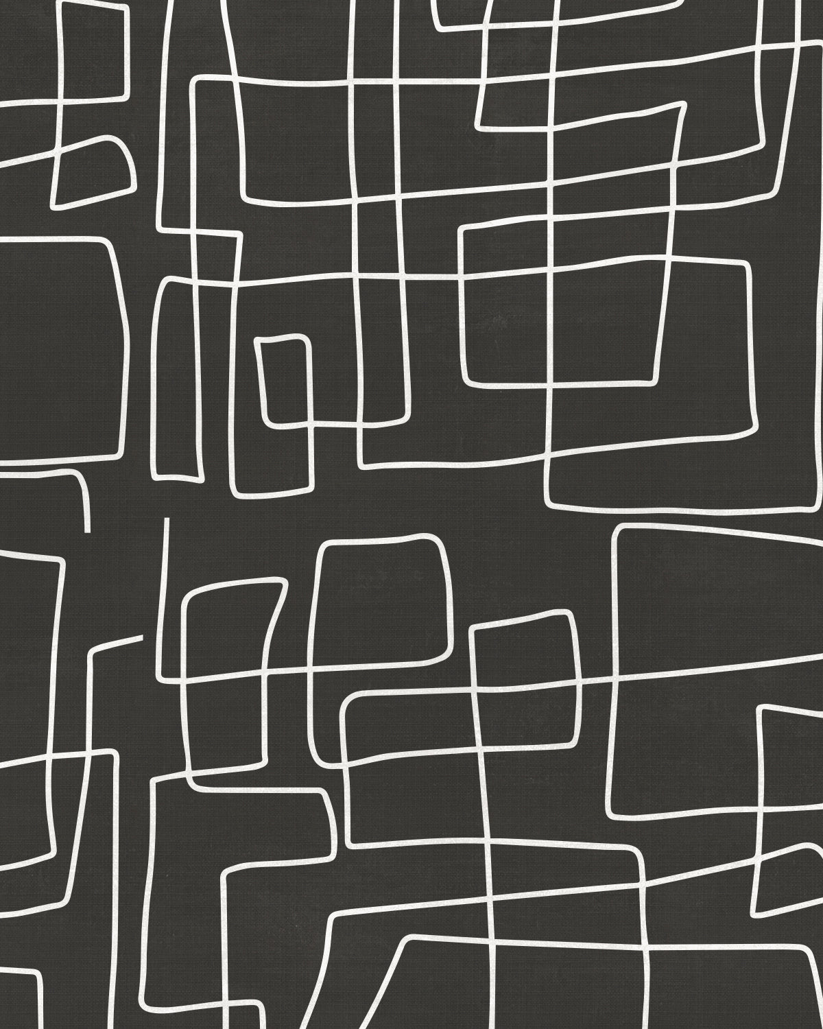 Line Art Maze Black & White Wallpaper