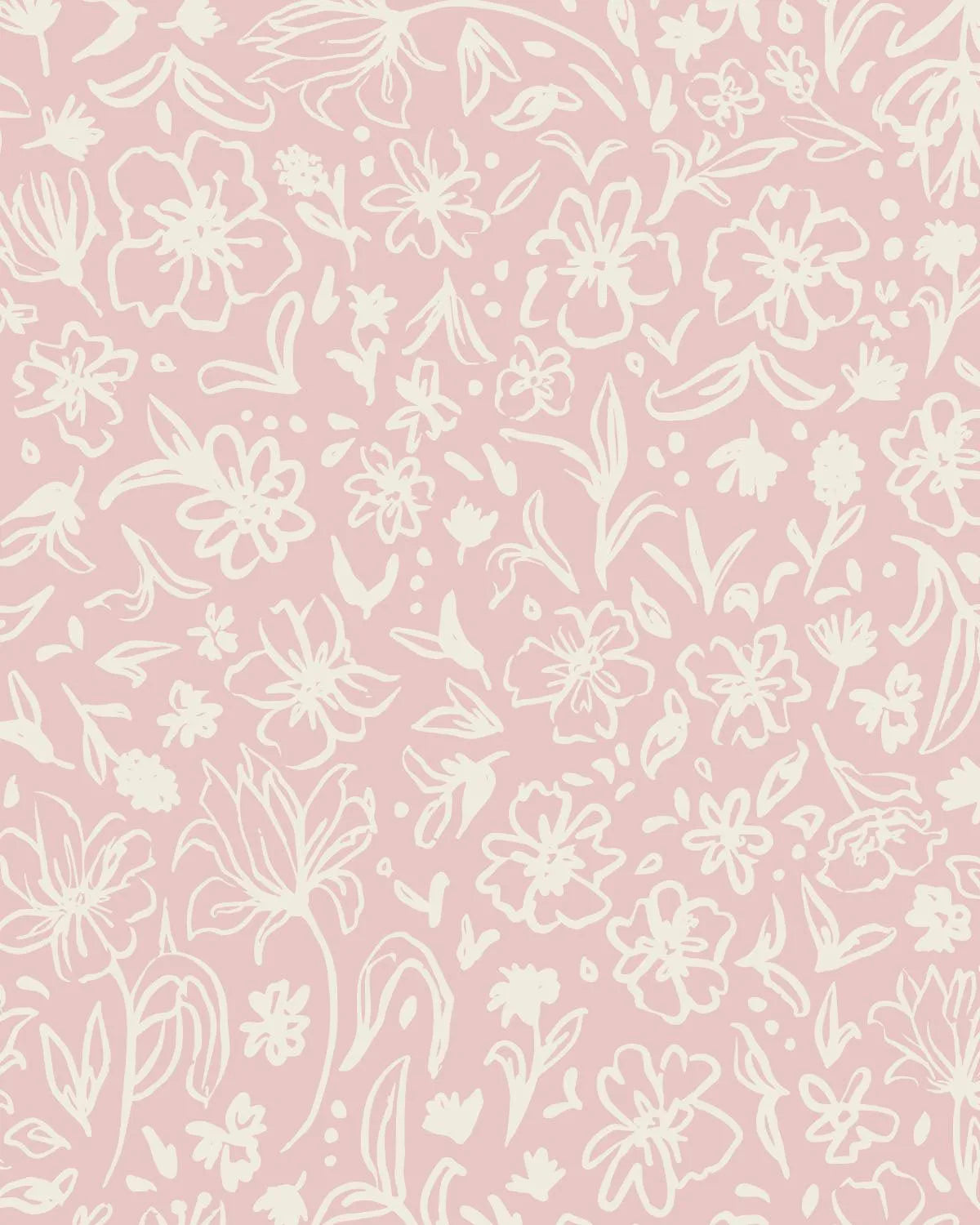 Florets Pink Wallpaper from Olive et Oriel where you can shop wallpaper and artworks online