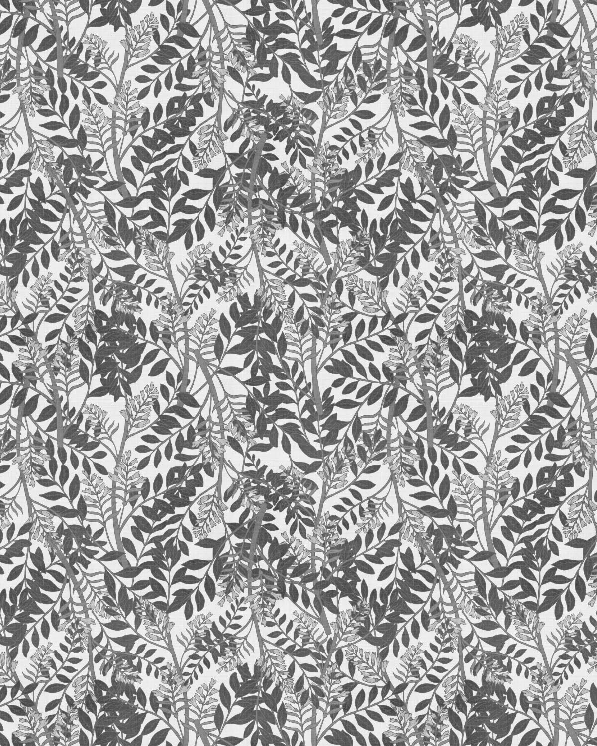 Lush Leaves Black & White Wallpaper