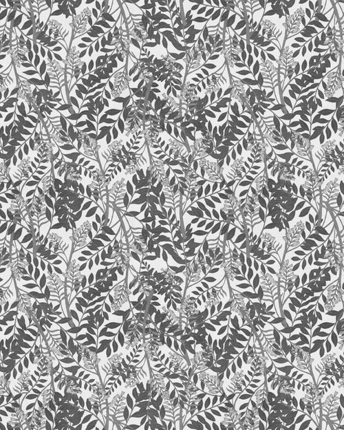 Lush Leaves Black & White Wallpaper