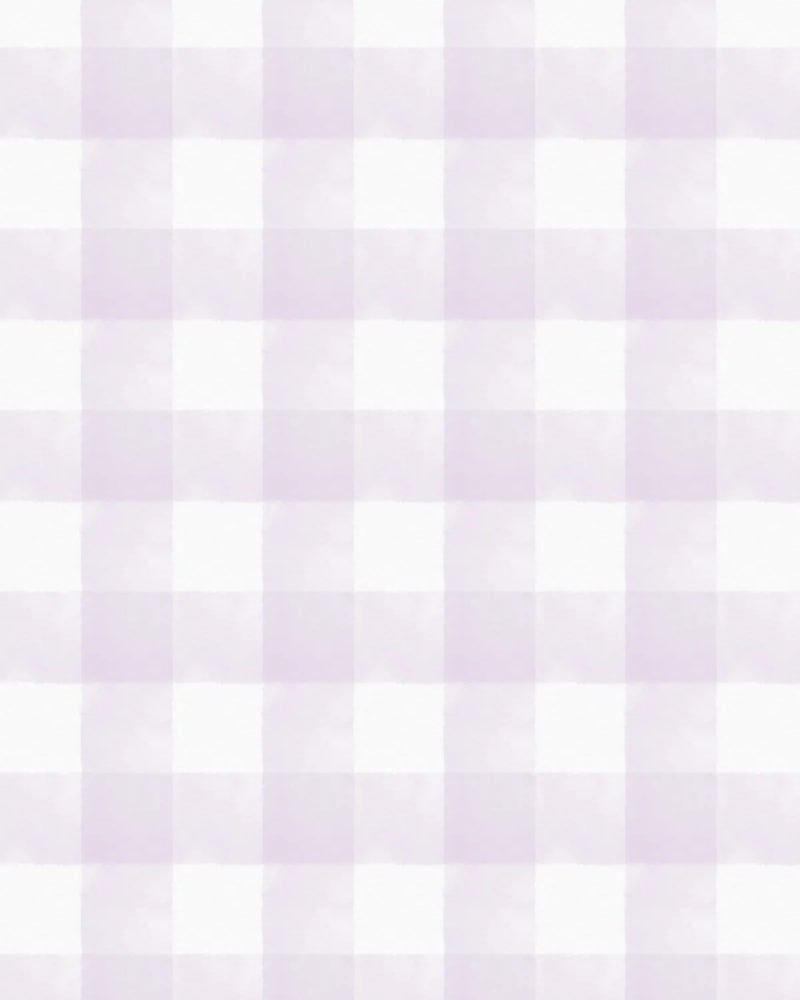 Watercolour Gingham in Lilac Purple Wallpaper from Olive et Oriel where you can shop wallpaper and artworks online