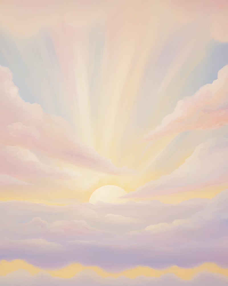 Rainbow Skies Wallpaper Mural from Olive et Oriel where you can shop wallpaper and artworks online