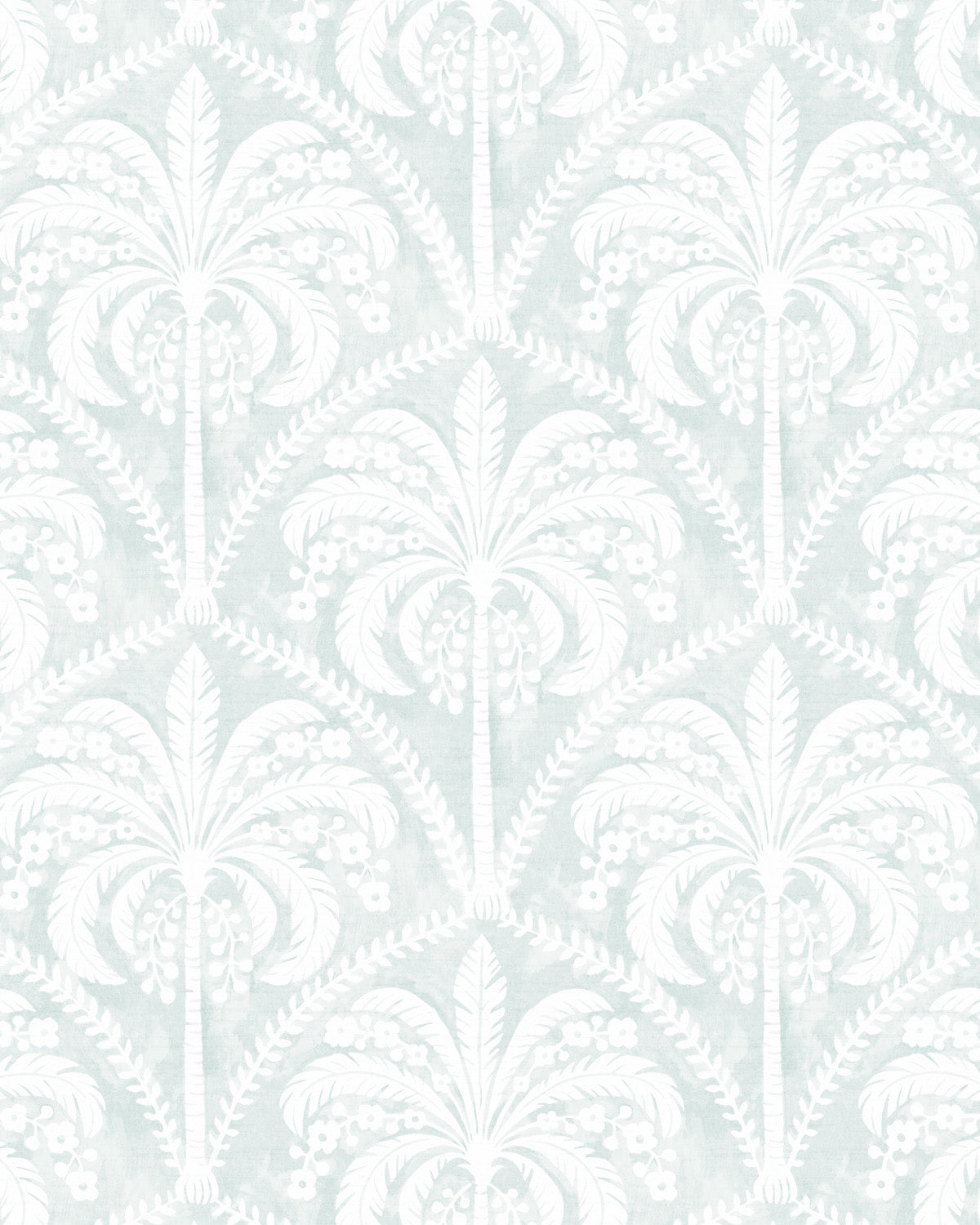 Priano Palms in Aqua Wallpaper