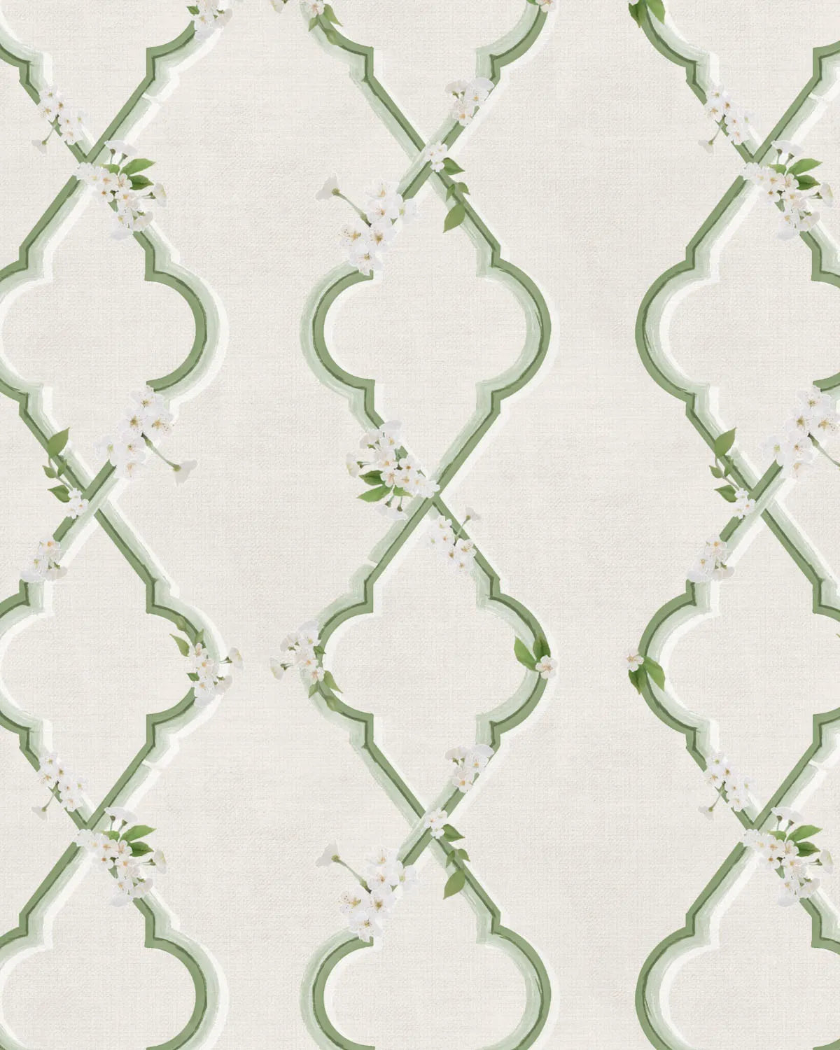 Country Garden Lattice in Forest Green Wallpaper from Olive et Oriel where you can shop wallpaper and artworks online