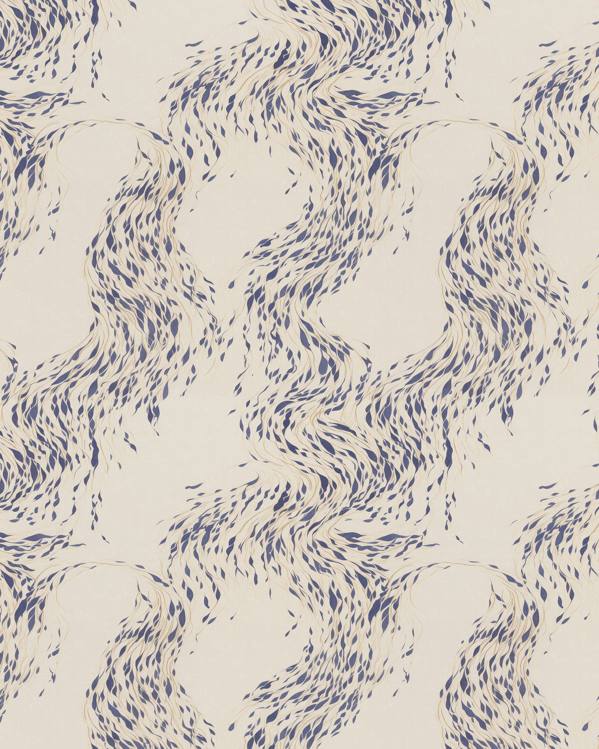 Atlantic Tides in Navy Blue Wallpaper