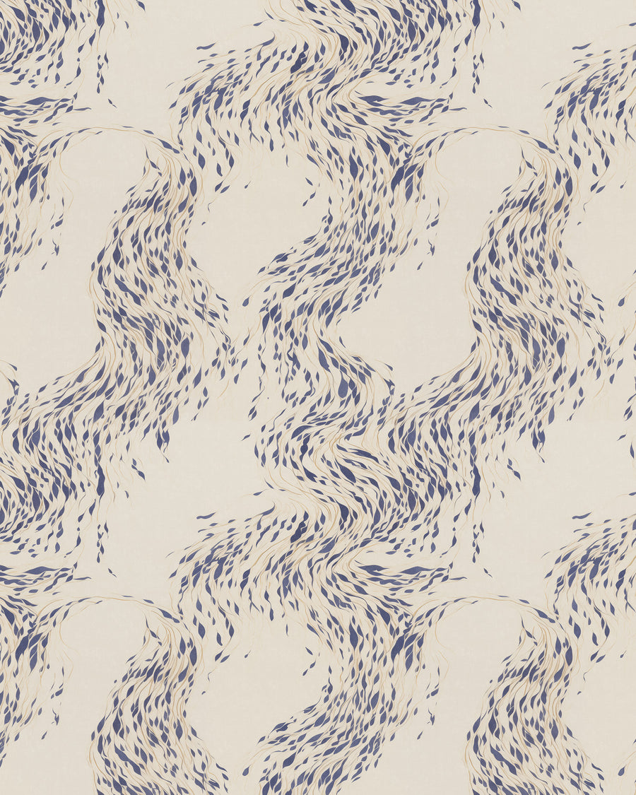Atlantic Tides in Navy Blue Wallpaper from Olive et Oriel where you can shop wallpaper and artworks online