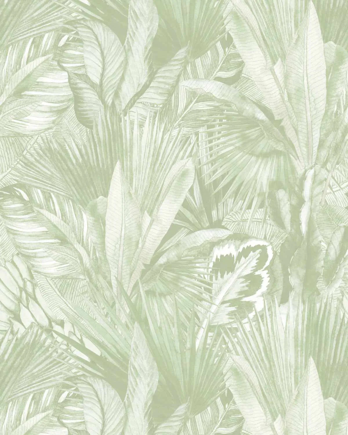 Rainforest Canopy Sage Green Wallpaper from Olive et Oriel where you can shop wallpaper and artworks online