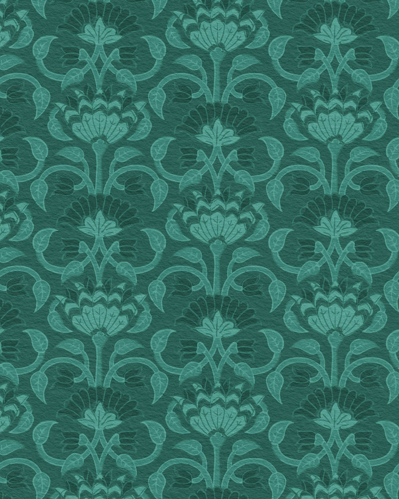 Country Belle Floral Dark Green Wallpaper from Olive et Oriel where you can shop wallpaper and artworks online