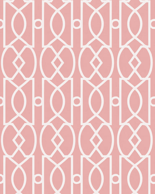 Trellis Luxe in Peach Pink Wallpaper
