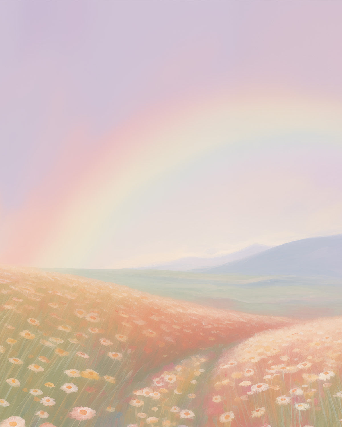 Rainbow Fields Wallpaper Mural from Olive et Oriel where you can shop wallpaper and artworks online