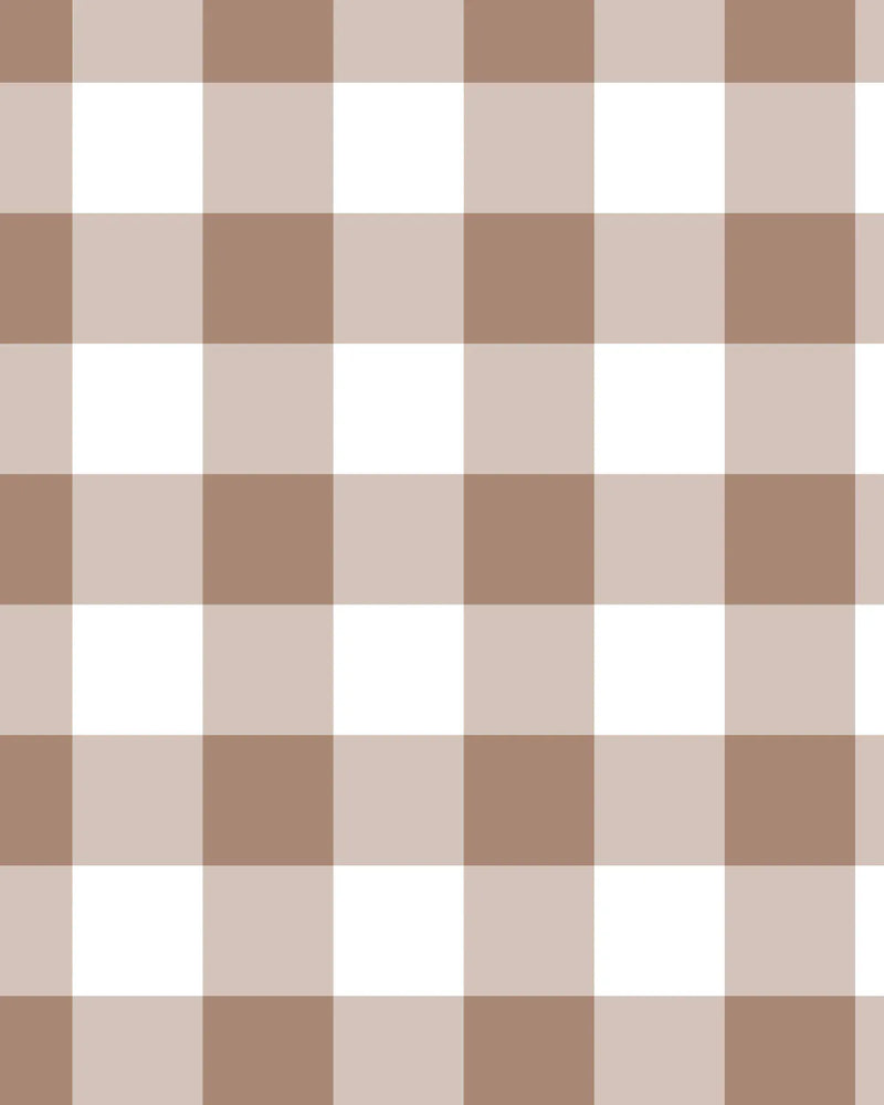 Medium Gingham Check Chocolate Brown Wallpaper from Olive et Oriel where you can shop wallpaper and artworks online