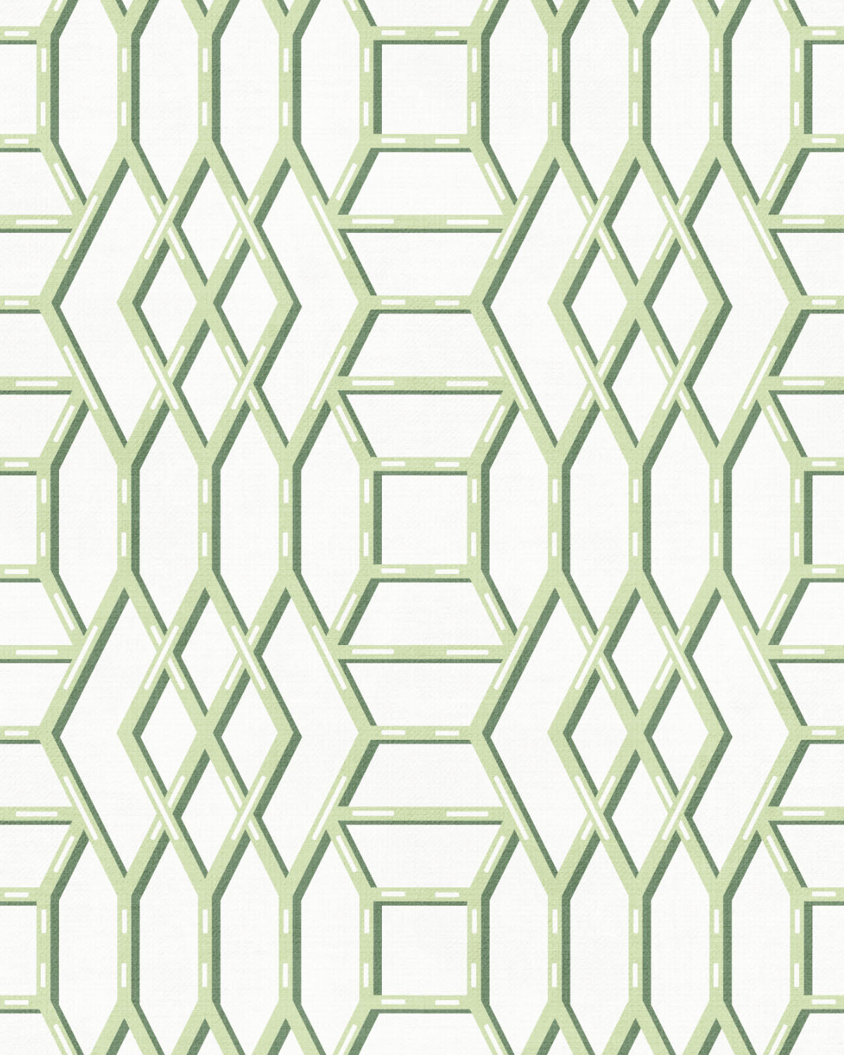 Coastal Lattice In Green Wallpaper