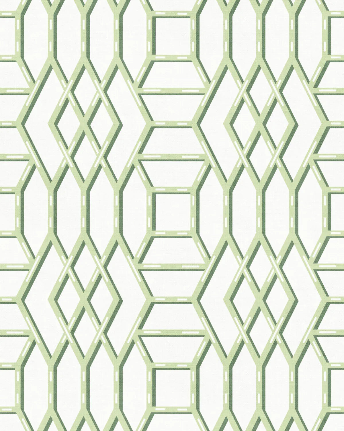 Coastal Lattice In Green Wallpaper from Olive et Oriel where you can shop wallpaper and artworks online