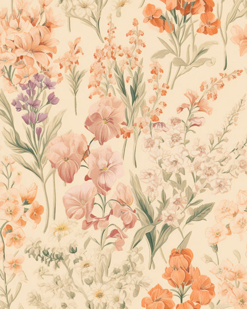 Garden Pink Florals Wallpaper