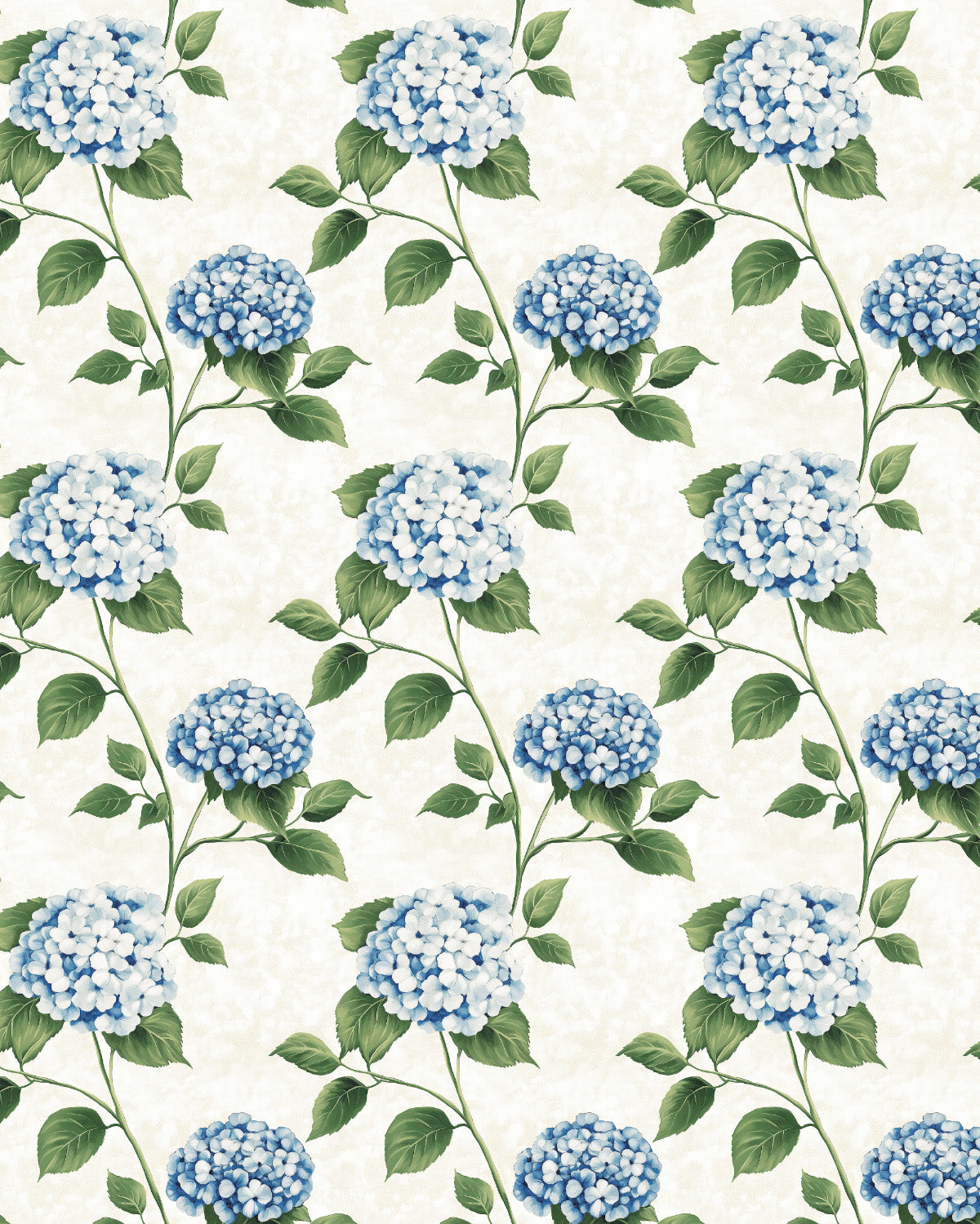 Garden Serenity in Light Blue Hydrangea Wallpaper