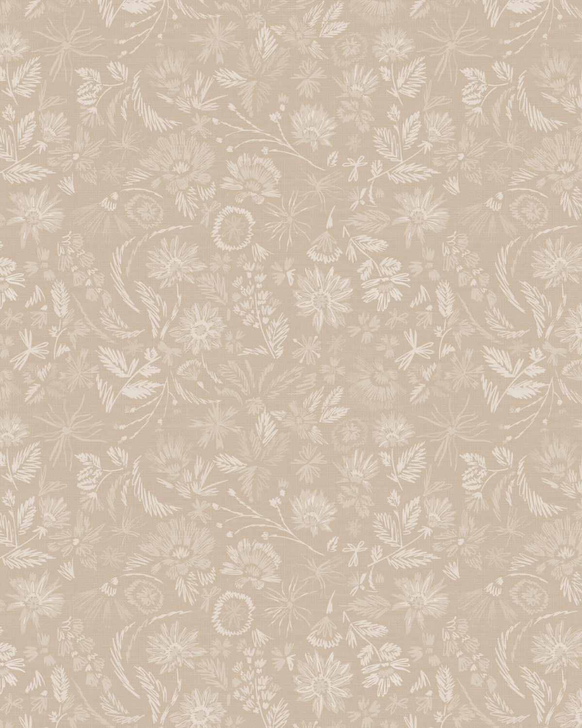 Sketchbook Flora Tan Wallpaper