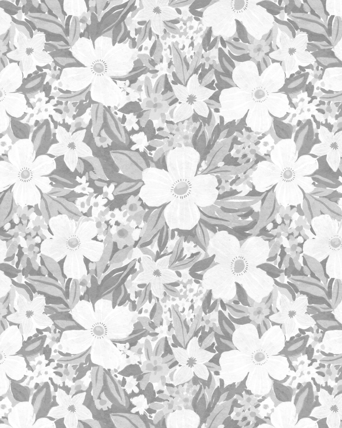 Floret Black & White Wallpaper