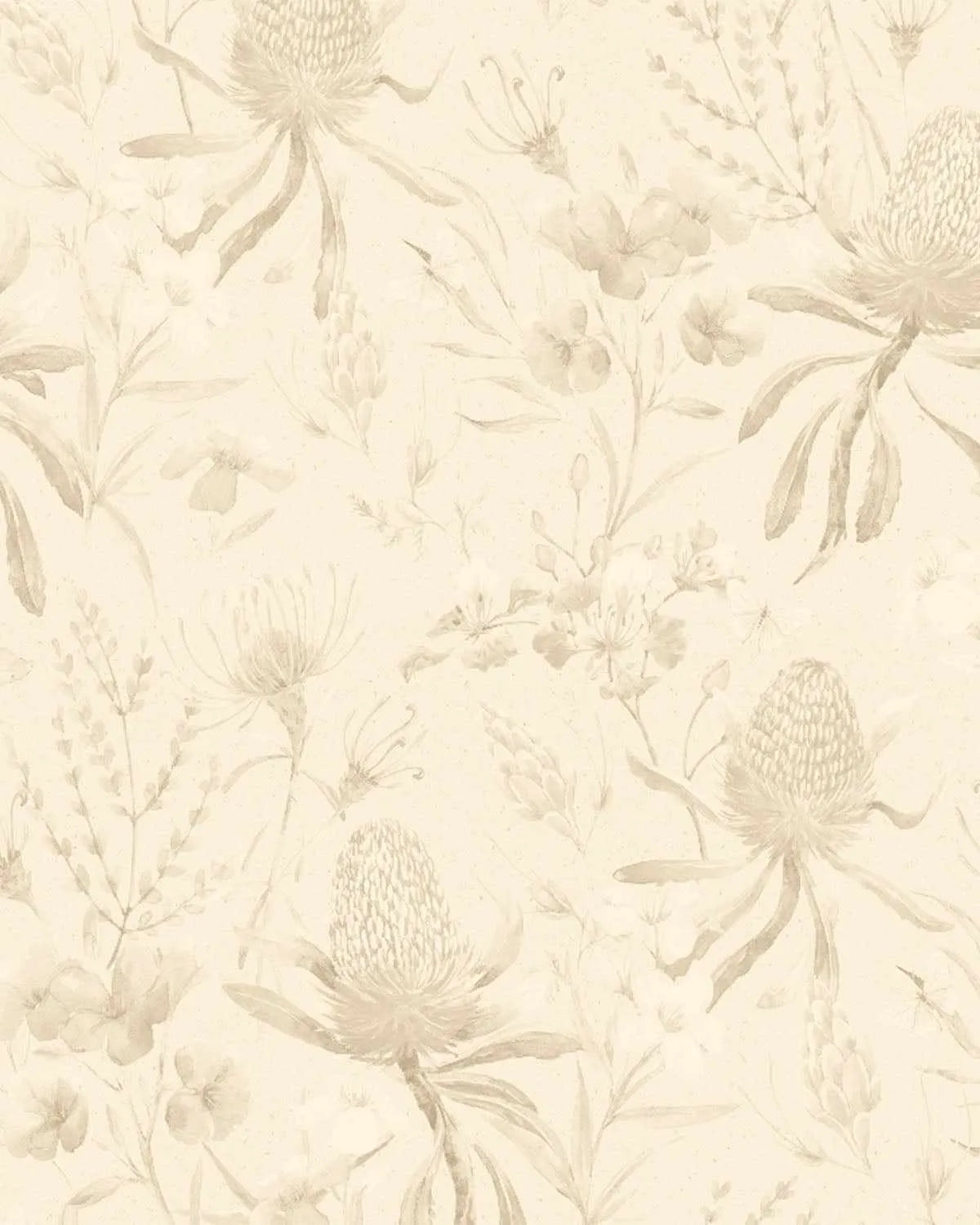 Beige Banksia Wallpaper Mural from Olive et Oriel where you can shop wallpaper and artworks online