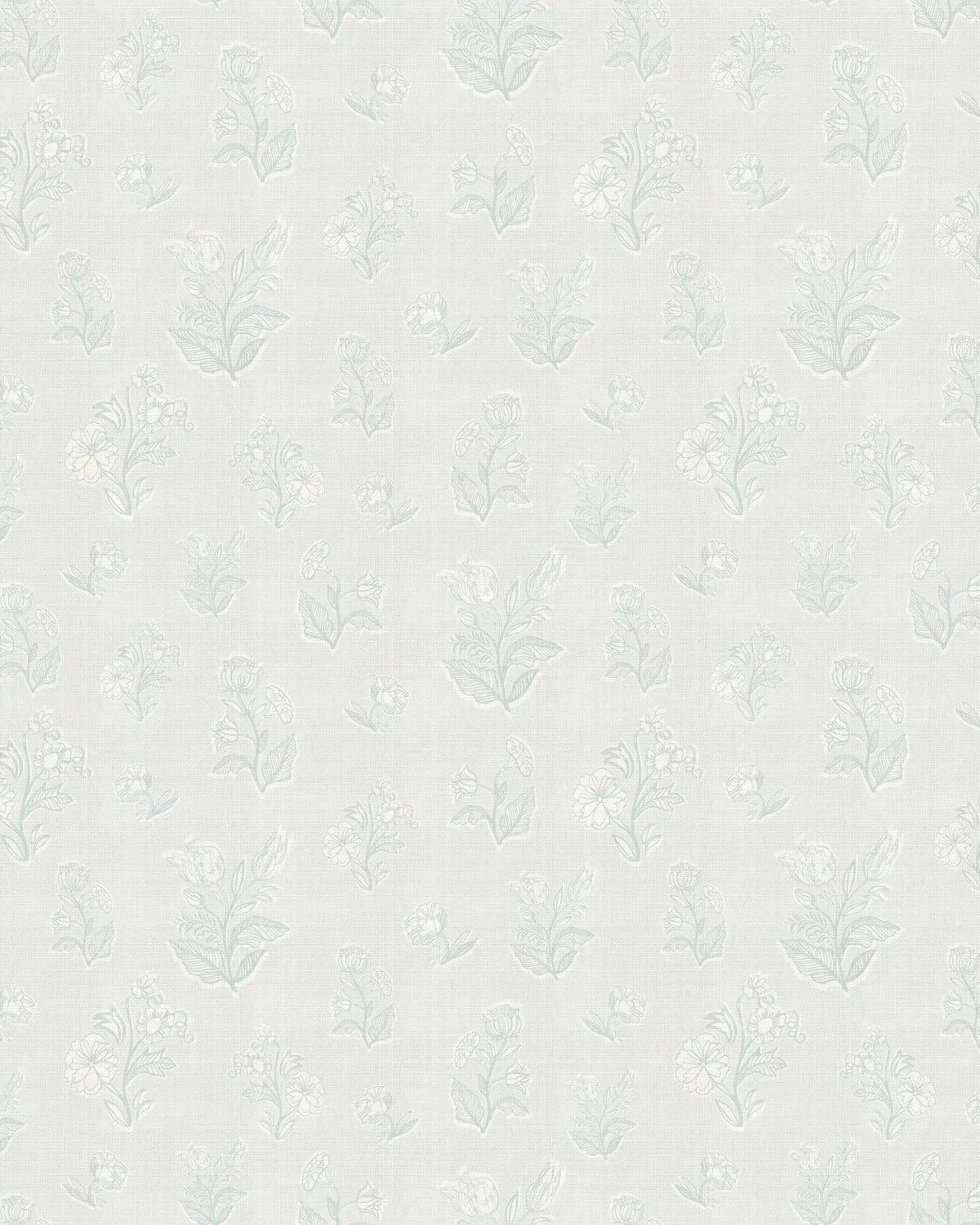 Flower Bed Posies in Light Blue Wallpaper from Olive et Oriel where you can shop wallpaper and artworks online